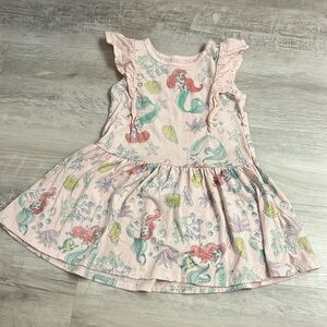 Disney Princess Pink Mermaid Twirl Short Ruffle Sleeve Dress 3T